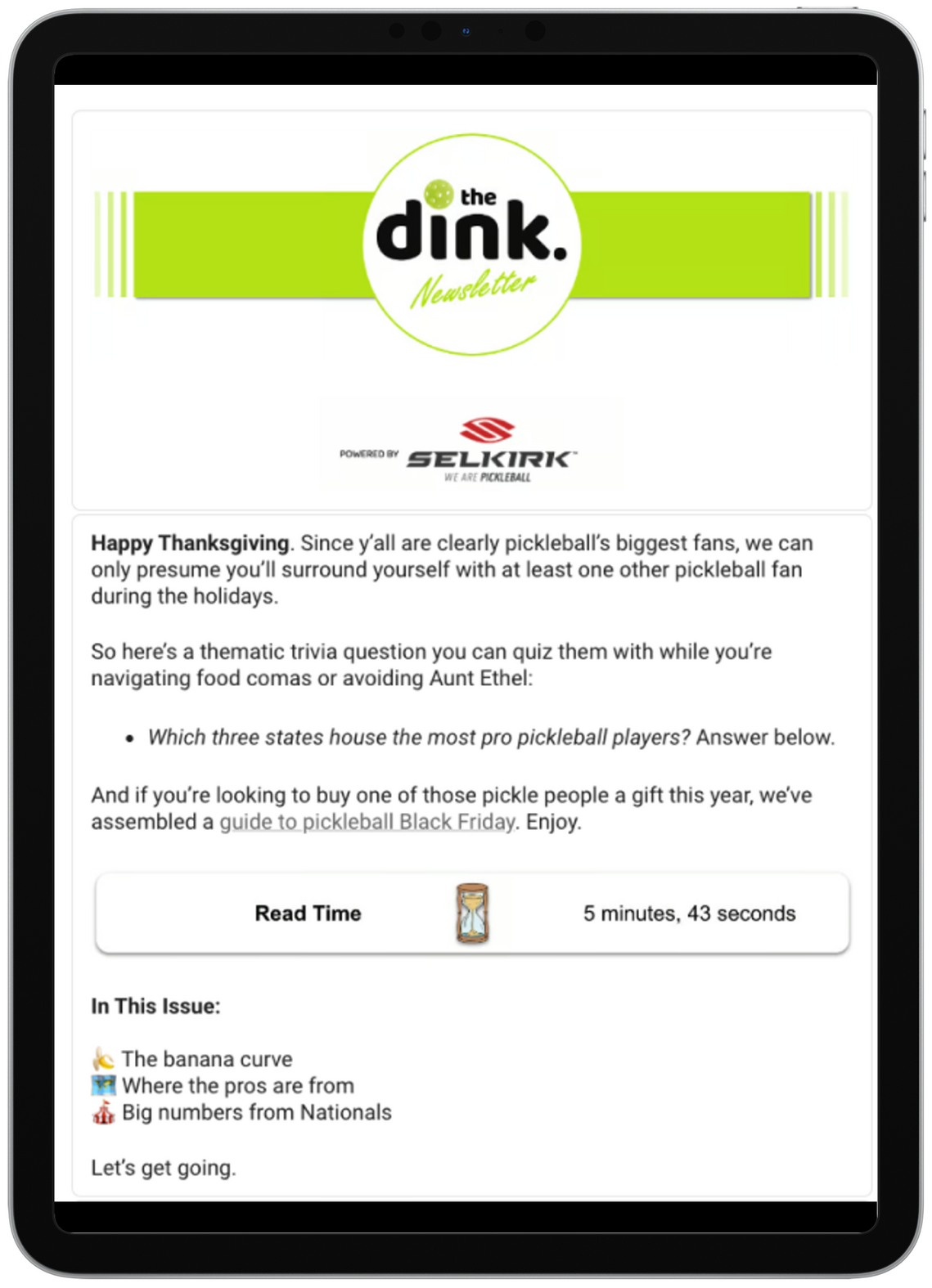 The Dink Newsletter